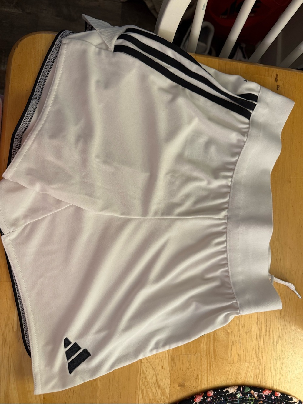 adidas White Shorts with Black Stripe Accents